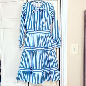 Kids | Dainty Jewells Dress | Blue and White Striped | Size: XL